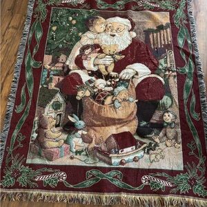 Festive Santa Claus Tapestry Throw Blanket